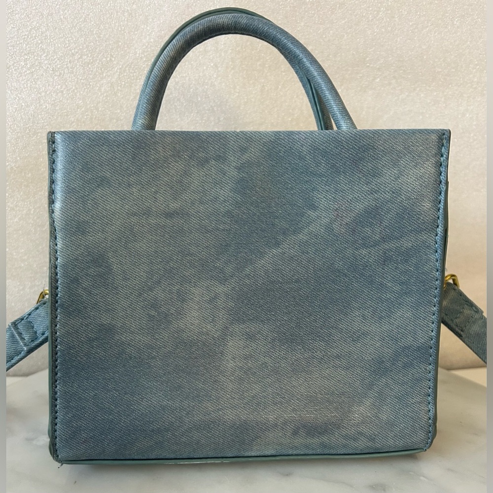 BRANDON BLACKWOOD EST END SYSTEMIC RACISM DENIM CANVIS MINI TOTE. RARE FIND. - Picture 6 of 8